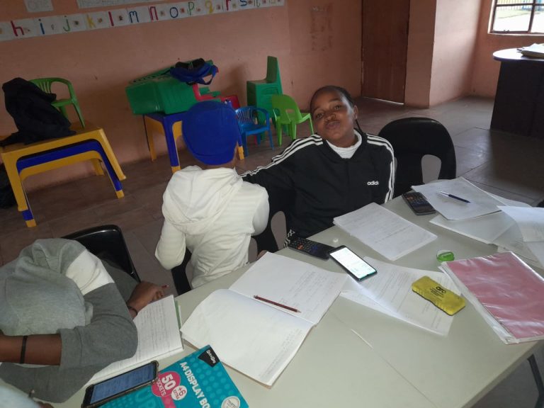 Youth studying